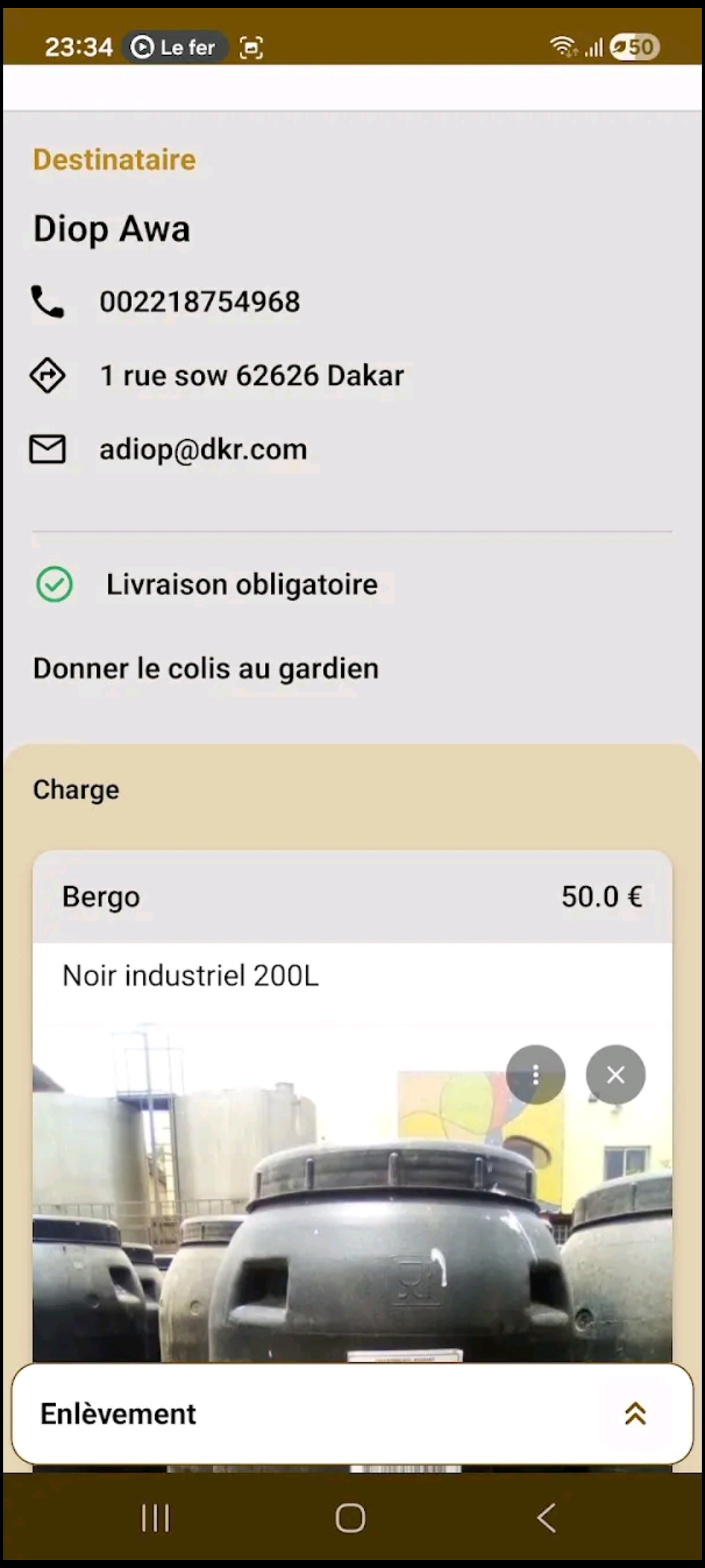 Écran charge